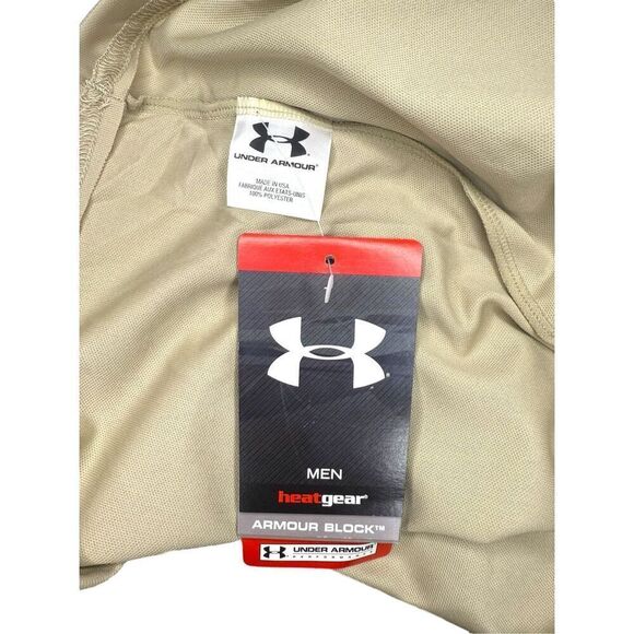 Under Armour Men’s Small Heat Gear Activewear T-Shirt Tan NEW - Picture 5 of 6
